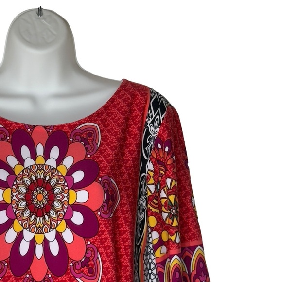 Joseph Ribkoff Boho Multicolour Mixed Print Mandala Lined Sheath Dress Large - Picture 5 of 12